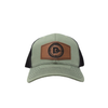 green-leather-patch-logo-hat