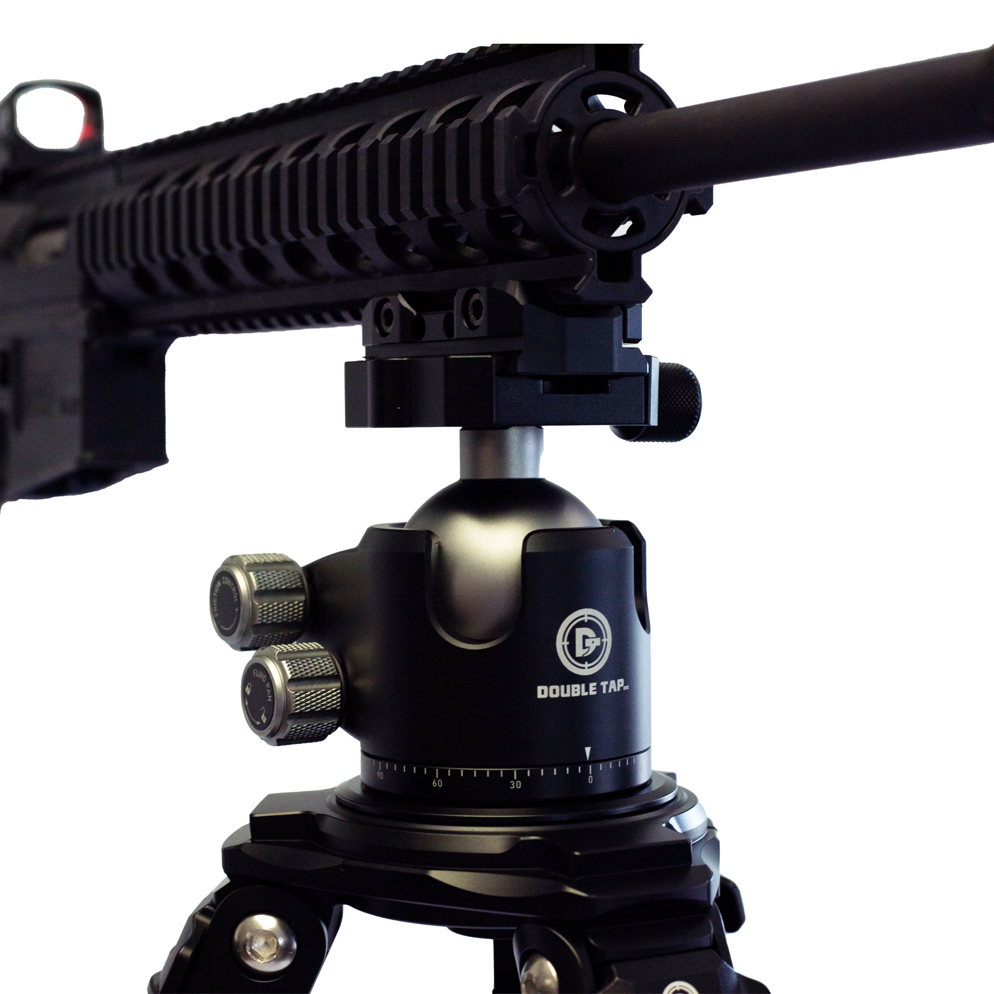 picatinny-to-arca-swiss-adapter-plate-mounting-bracket-installed-on-ball-head-tripod-mount-with-secured-firearm